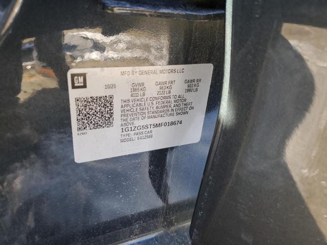 1G1ZG5ST5MF018674 - 2021 CHEVROLET MALIBU RS 石墨色 照片 12