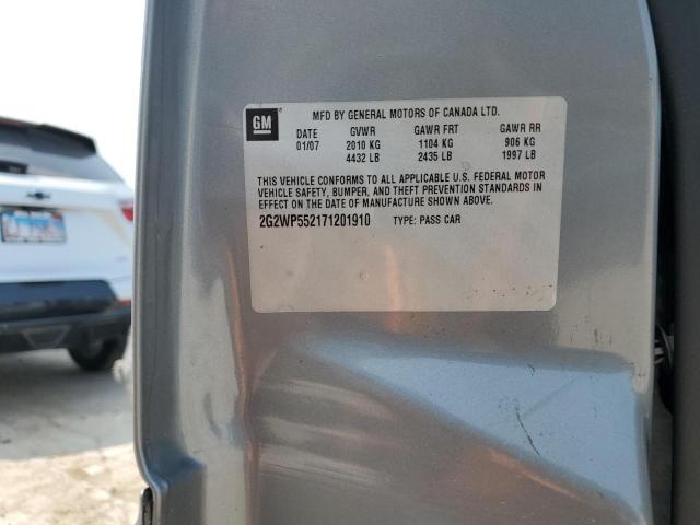 2G2WP552171201910 - 2007 PONTIAC GRAND PRIX 灰色 照片 12