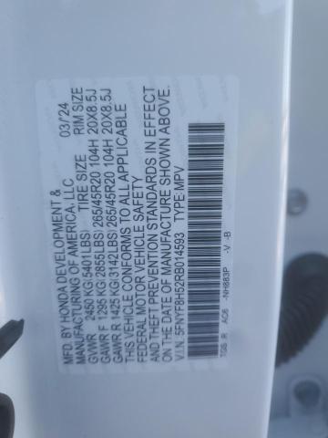 5FNYF8H52RB014593 - 2024 HONDA PASSPORT EXL WHITE photo 13