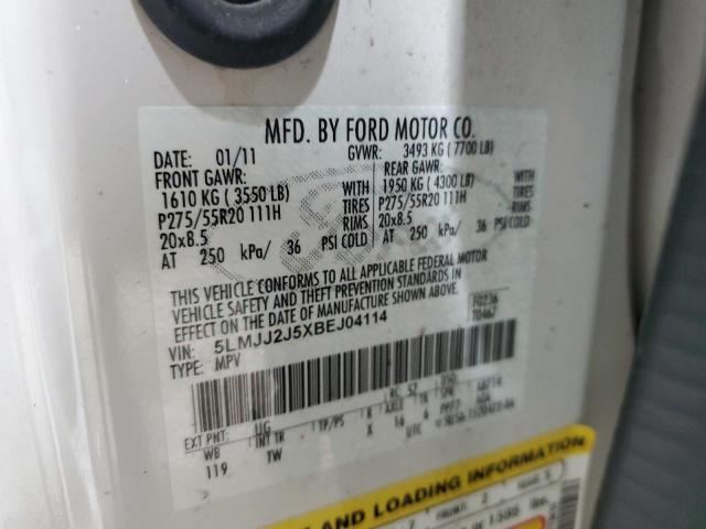 5LMJJ2J5XBEJ04114 - 2011 LINCOLN NAVIGATOR WHITE photo 13