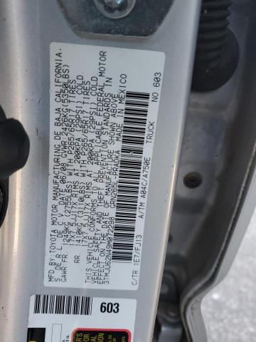 3TMJU62N49M072298 - 2009 TOYOTA TACOMA DOUBLE CAB PRERUNNER SILVER photo 12