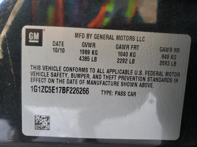 1G1ZC5E17BF226266 - 2011 CHEVROLET MALIBU 1LT BLACK photo 12