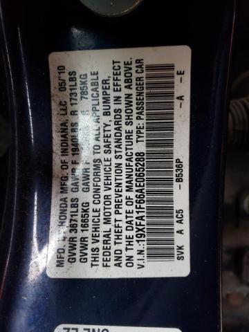 19XFA1F66AE065288 - 2010 HONDA CIVIC LX-S ლურჯი ფოტო 13