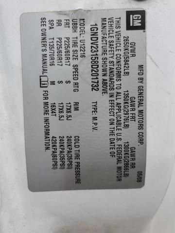 1GNDV23158D201732 - 2008 CHEVROLET UPLANDER LS WHITE photo 13