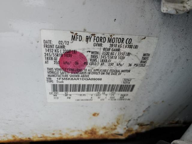 1FM5K8AR1DGA09066 - 2013 FORD EXPLORER POLICE INTERCEPTOR 白色 照片 13