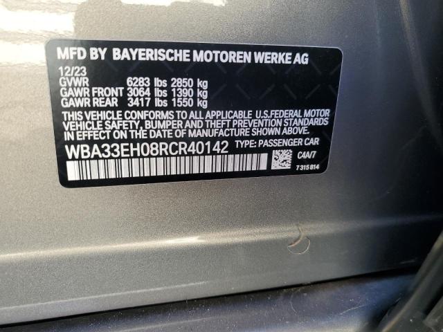 WBA33EH08RCR40142 - 2024 BMW 740 XI GRAY photo 13