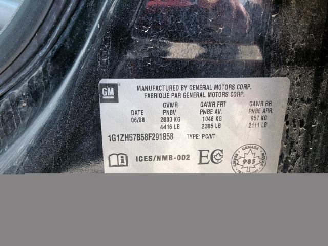 1G1ZH57B58F291858 - 2008 CHEVROLET MALIBU 1LT შავი ფოტო 9