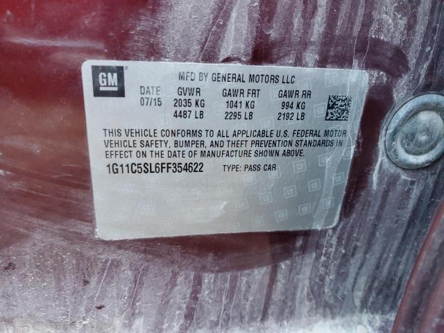1G11C5SL6FF354622 - 2015 CHEVROLET MALIBU 1LT BURGUNDY photo 12
