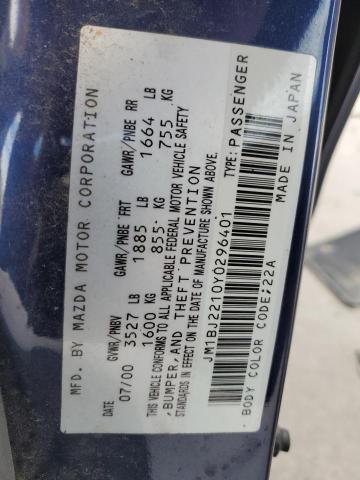 JM1BJ2210Y0296401 - 2000 MAZDA PROTEGE ES 蓝色 照片 12