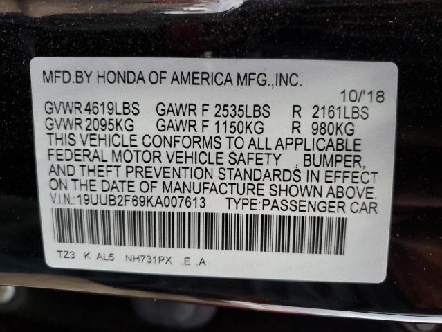 19UUB2F69KA007613 - 2019 ACURA TLX TECHNOLOGY 黑色 照片 12