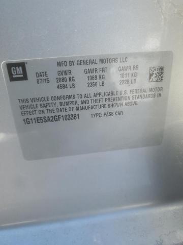 1G11E5SA2GF103381 - 2016 CHEVROLET MALIBU LIM LTZ 银色 照片 12