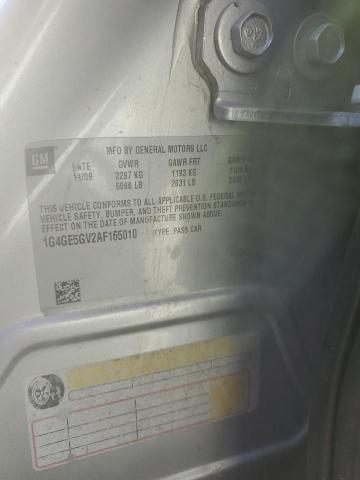 1G4GE5GV2AF165010 - 2010 BUICK LACROSSE CXS SILVER photo 12