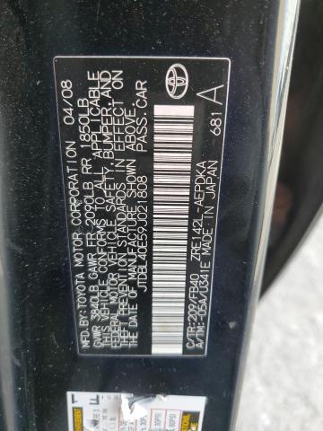 JTDBL40E59J021808 - 2009 TOYOTA COROLLA BASE BLACK photo 13
