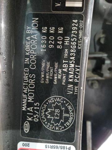 KNADM5A38G6573924 - 2016 KIA RIO LX CHARCOAL photo 12