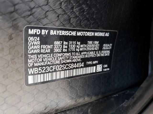 WB523CF02SCS84494 - 2025 BMW IX XDRIVE50 GRAY photo 12