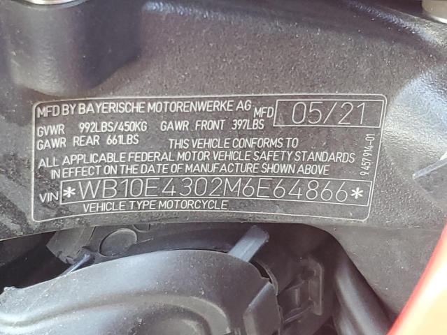 WB10E4302M6E64866 - 2021 BMW S 1000 XR RED photo 9