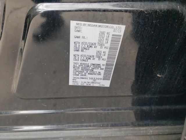 5N1AL0MN4EC503209 - 2014 INFINITI QX60 BLACK photo 13