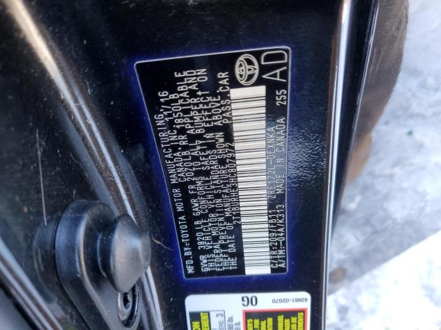 2T1BURHE3HC807972 - 2017 TOYOTA COROLLA L 黑色 照片 12