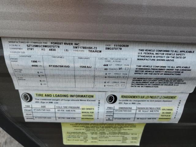 5ZT2SMGC9MG070778 - 2021 FORR SALEM GRAY photo 10