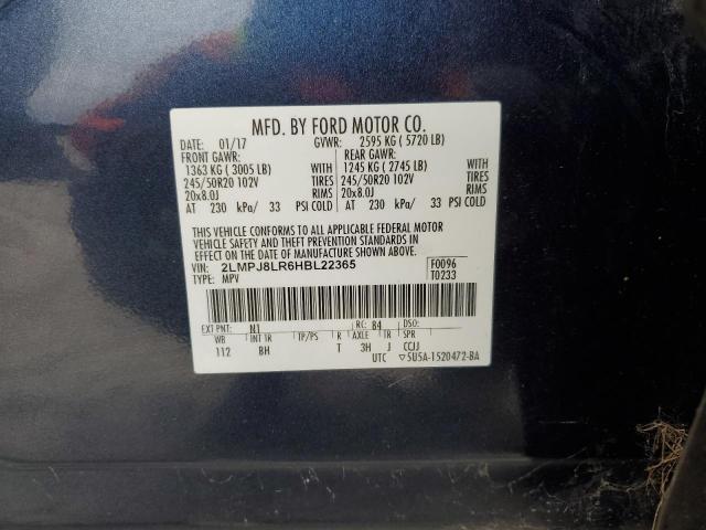 2LMPJ8LR6HBL22365 - 2017 LINCOLN MKX RESERVE 蓝色 照片 14