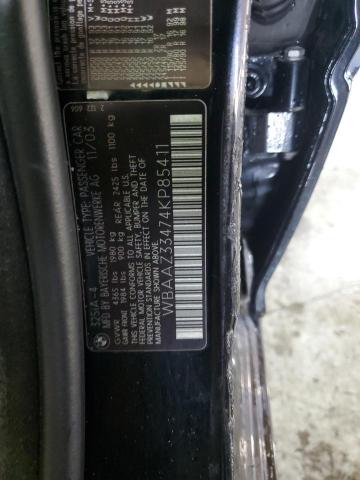 WBAAZ33474KP85411 - 2004 BMW 325 IS SULEV BLACK photo 12