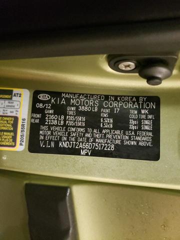 KNDJT2A66D7517228 - 2013 KIA SOUL + GREEN photo 13