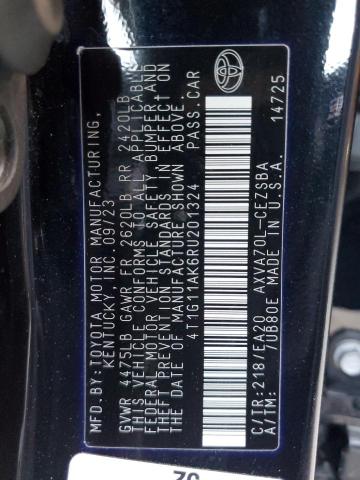 4T1G11AK6RU201324 - 2024 TOYOTA CAMRY SE NIGHT SHADE BLACK photo 12