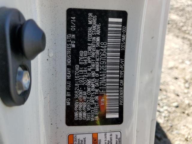 JF1ZNAA12E9706448 - 2014 TOYOTA SCION FR-S WHITE photo 12