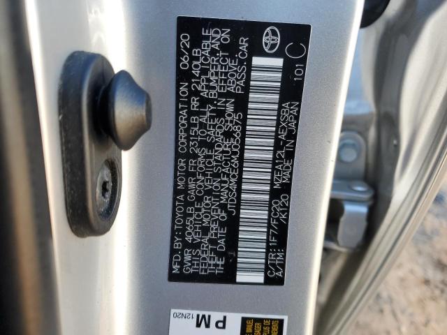 JTDS4MCE6MJ056875 - 2021 TOYOTA COROLLA SE ვერცხლისფერი ფოტო 12