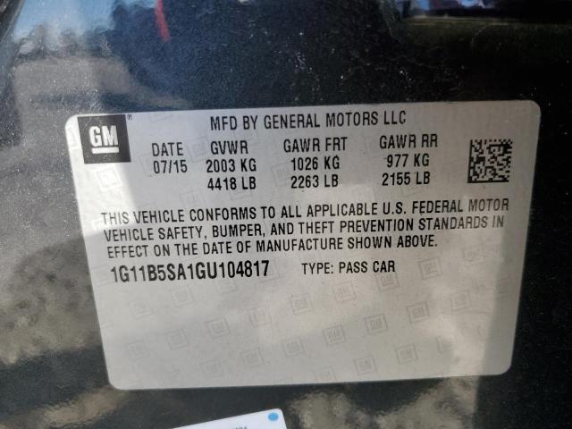 1G11B5SA1GU104817 - 2016 CHEVROLET MALIBU LIM LS ნაცრისფერი ფოტო 12