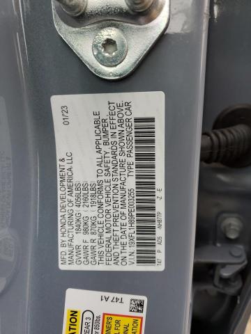 19XFL1H89PE003255 - 2023 HONDA CIVIC SPORT TOURING GRAY photo 12