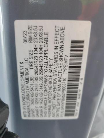 5FNYF8H52PB033710 - 2023 HONDA PASSPORT EXL BLUE photo 13