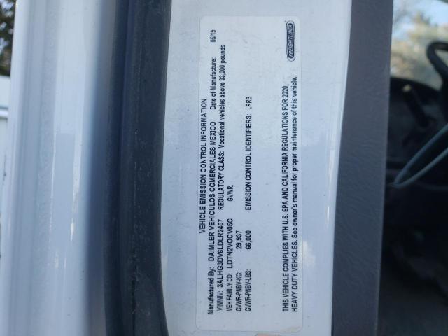 3ALHG3DV6LDLR2407 - 2020 FREIGHTLINER DAY CAB WHITE photo 10