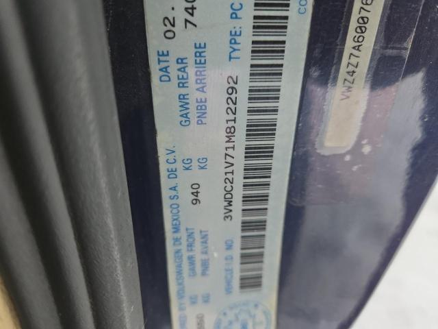 3VWDC21V71M812292 - 2001 VOLKSWAGEN CABRIO GLX 蓝色 照片 12