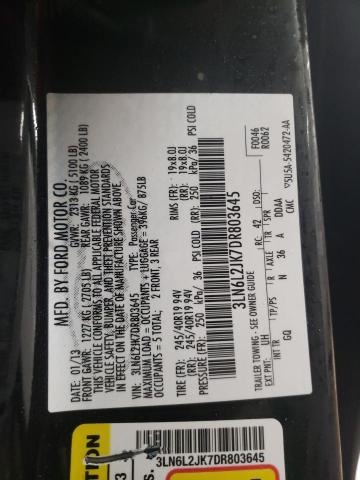 3LN6L2JK7DR803645 - 2013 LINCOLN MKZ BLACK photo 12