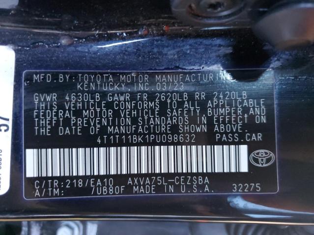 4T1T11BK1PU098632 - 2023 TOYOTA CAMRY SE NIGHT SHADE BLACK photo 13