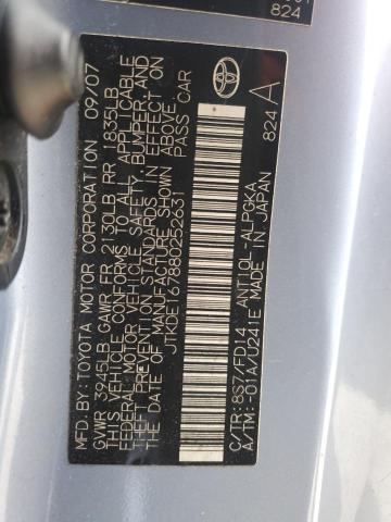 JTKDE167880252631 - 2008 TOYOTA SCION TC ლურჯი ფოტო 12