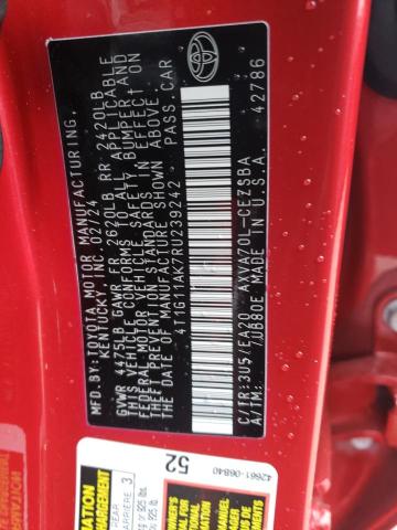 4T1G11AK7RU239242 - 2024 TOYOTA CAMRY SE NIGHT SHADE RED photo 13