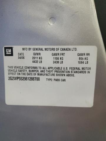 2G2WP552961288700 - 2006 PONTIAC GRAND PRIX 银色 照片 12