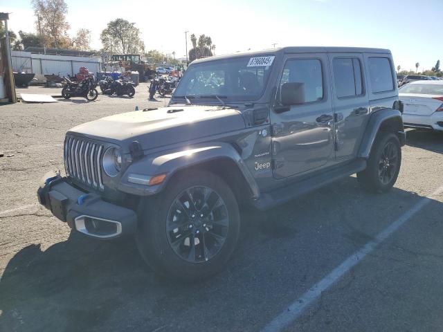 1C4JJXP63NW122523 - 2022 JEEP WRANGLER U SAHARA 4XE GRAY photo 1