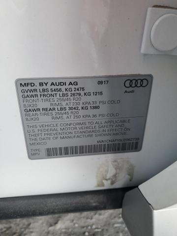 WA1CNAFY9J2062739 - 2018 AUDI Q5 PRESTIGE 白色 照片 13