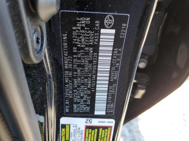 4T1G31AK1PU618339 - 2023 TOYOTA CAMRY SE NIGHT SHADE BLACK photo 12