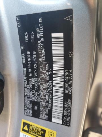 5TDJKRFH4FS136394 - 2015 TOYOTA HIGHLANDER XLE SILVER photo 14