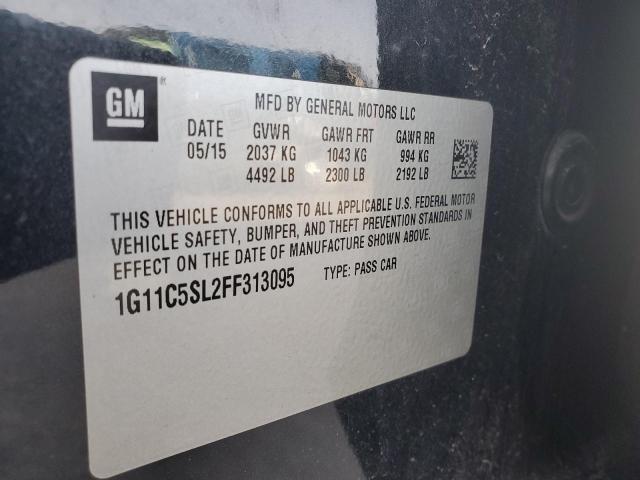 1G11C5SL2FF313095 - 2015 CHEVROLET MALIBU 1LT BLACK photo 12