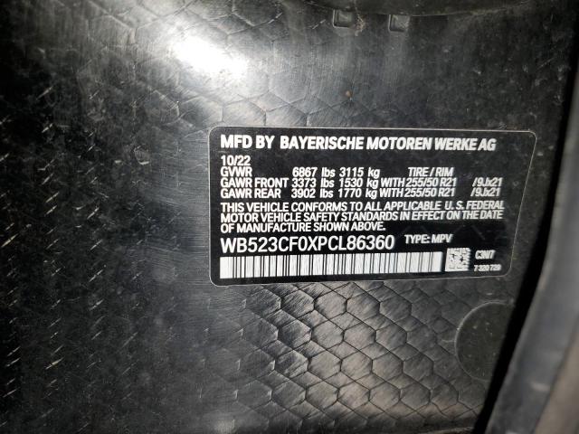WB523CF0XPCL86360 - 2023 BMW IX XDRIVE50 GRAY photo 13