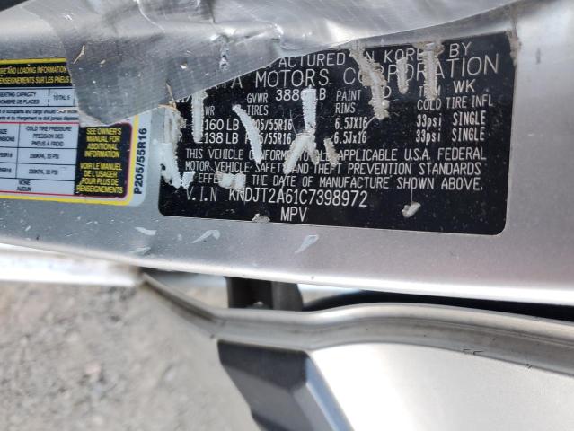 KNDJT2A61C7398972 - 2012 KIA SOUL + SILVER photo 12