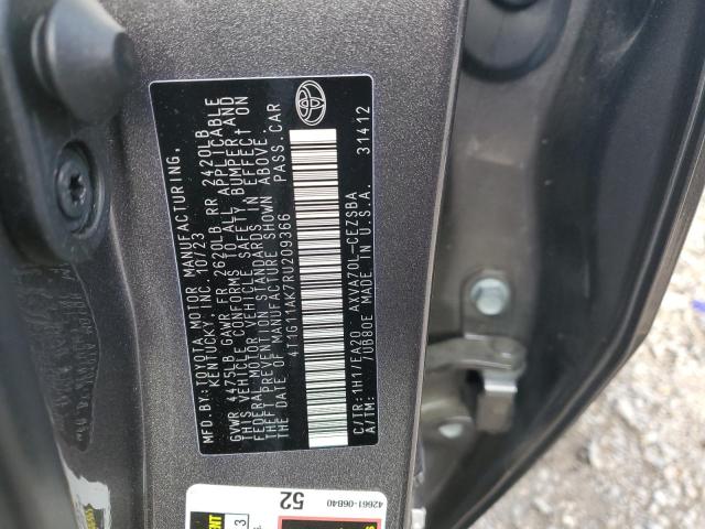 4T1G11AK7RU209366 - 2024 TOYOTA CAMRY SE NIGHT SHADE GRAY photo 13