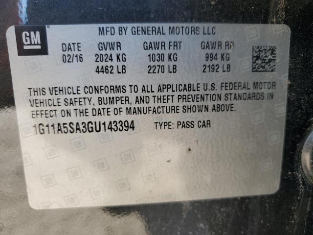 1G11A5SA3GU143394 - 2016 CHEVROLET MALIBU LIM LS 黑色 照片 12