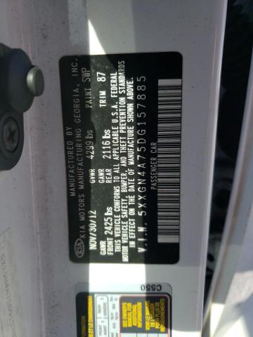 5XXGN4A75DG157885 - 2013 KIA OPTIMA EX WHITE photo 12