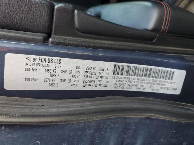 1C4RJFLGXKC661407 - 2019 JEEP GRAND CHER TRAILHAWK ლურჯი ფოტო 14